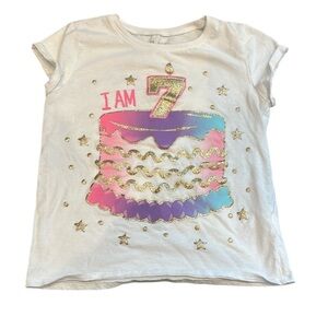 Place | I Am 7 Birthday Cake T-Shirt